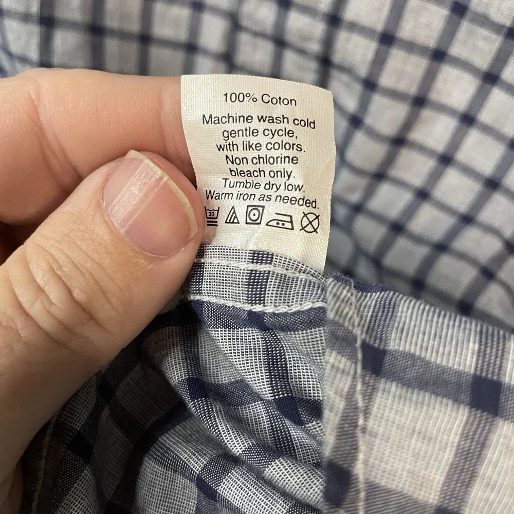 J. Crew Men's M Slim Fit Long Sleeve Button Down Blue Plaid Shirt‎ Style #F4560